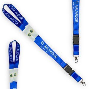 El Salvador Flag Lanyard Keychain ID Holder Neck Strap Lanyard